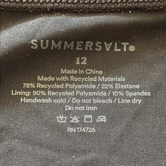 Summer salt sz 12 Black one piece Women's Swimsuit Ruffle Backflip in sea urchin - Picture 4 of 4